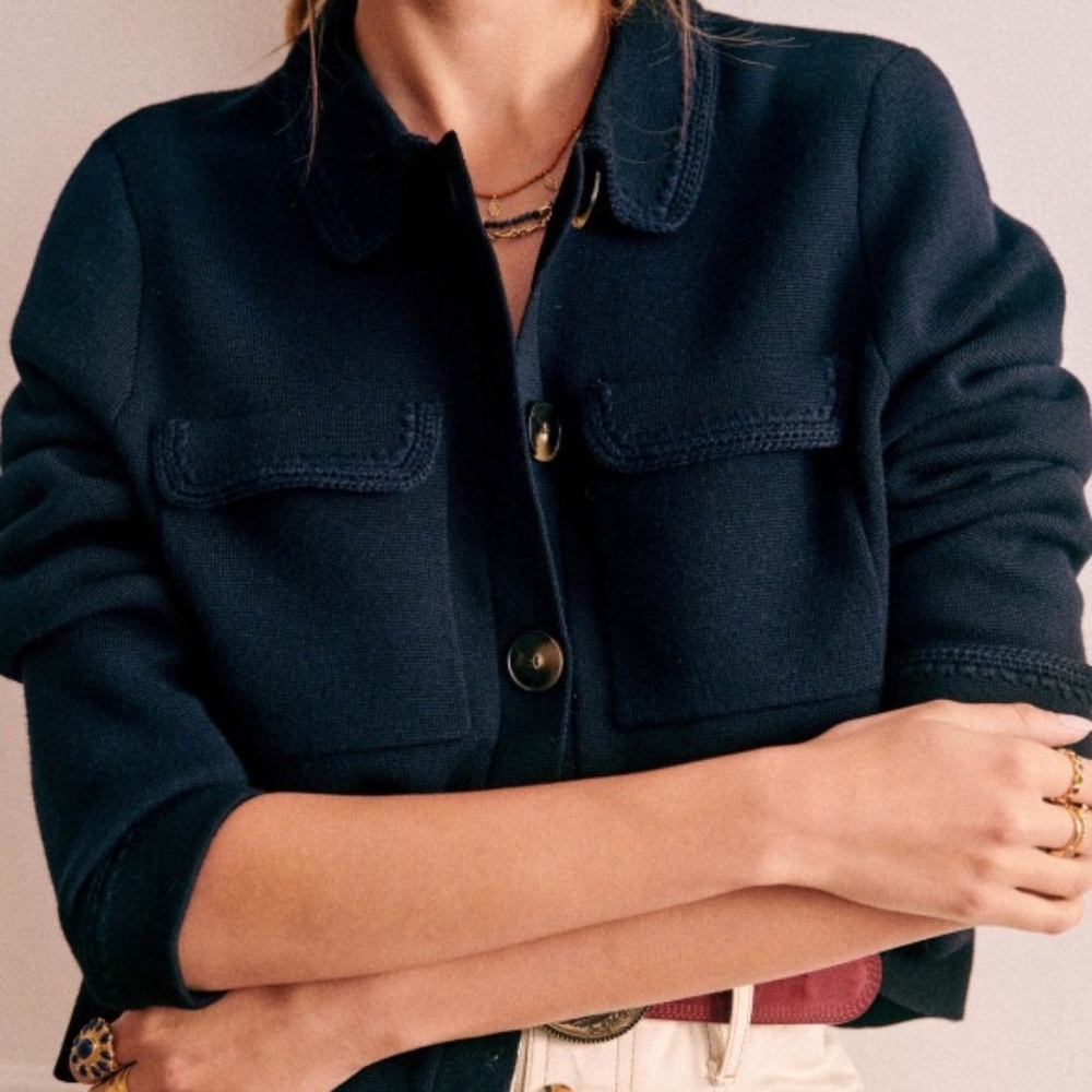 Betty Cardigan Navy Crochet